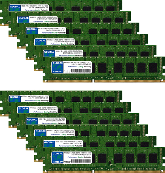 48GB (12 x 4GB) DDR3 1066MHz PC3-8500 240-PIN ECC DIMM (UDIMM) MEMORY RAM KIT FOR APPLE XSERVE (2009) 48GB (12 x 4GB) DDR3 1066MHz PC3-8500 240-PIN ECC DIMM (UDIMM) MEMORY RAM KIT FOR APPLE XSERVE (2009)